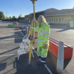 Ellice at Chester Zoo with a 3D laser Scanner